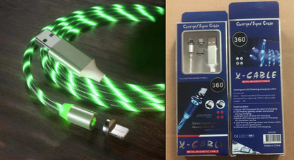 Magnetic LED Fast Charging Cable – Type-C, Micro USB & Lightning