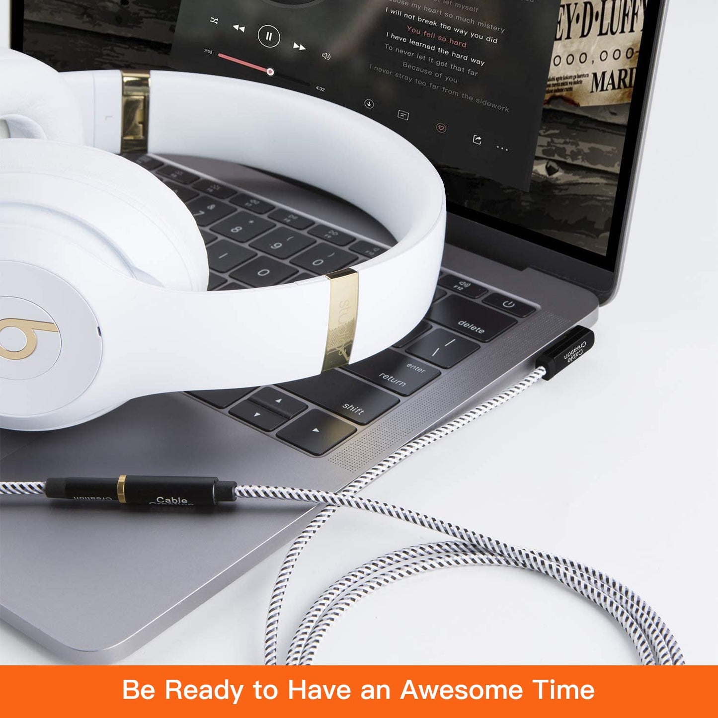 Headphone Extension Cable 15Ft/4.5M, 3.5 Mm Audio Extension Cable-Aux Cord Extender 90-Degree Right Angle Male to Female Stereo Audio Cable Nylon Braided for Smartphones, Media Player