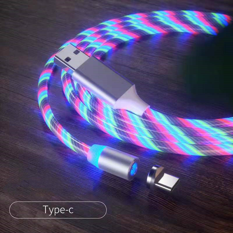 Magnetic LED Fast Charging Cable – Type-C, Micro USB & Lightning