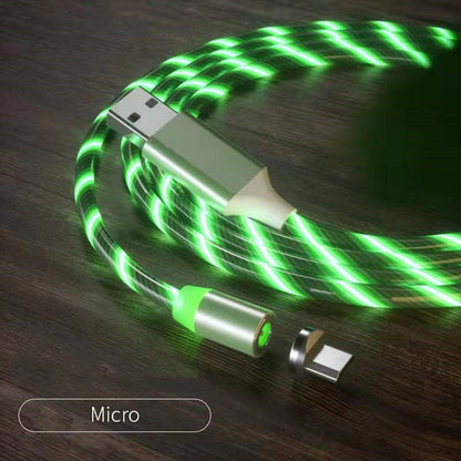 Magnetic LED Fast Charging Cable – Type-C, Micro USB & Lightning