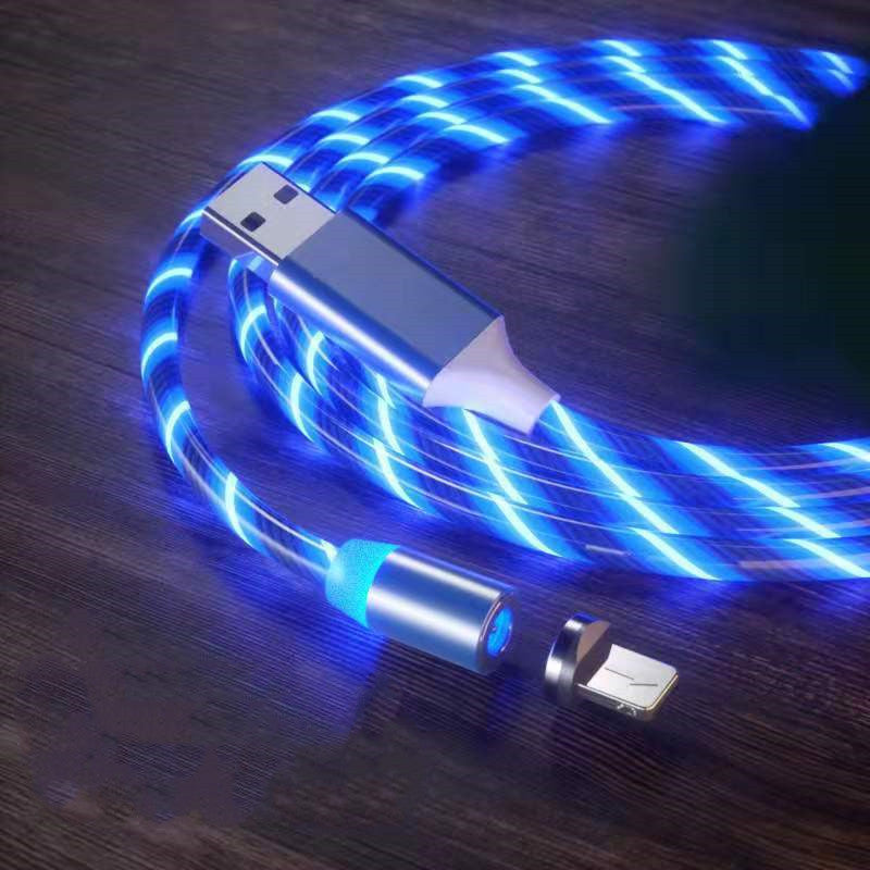 Magnetic LED Fast Charging Cable – Type-C, Micro USB & Lightning
