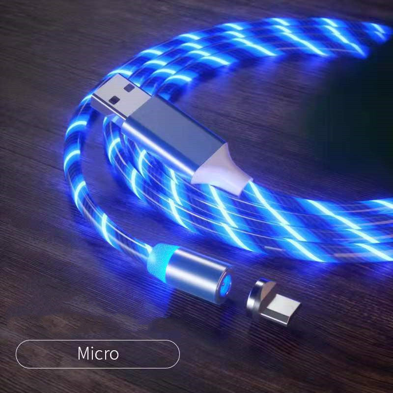 Magnetic LED Fast Charging Cable – Type-C, Micro USB & Lightning