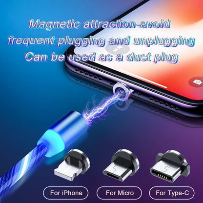 Magnetic LED Fast Charging Cable – Type-C, Micro USB & Lightning