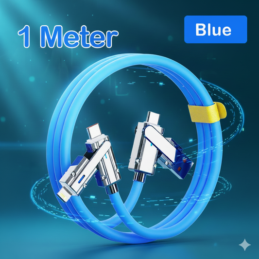 100W PD 4-in-1 Charging Cable USB-C to Lightning & USB for iPhone 15/14/13, Huawei, Xiaomi