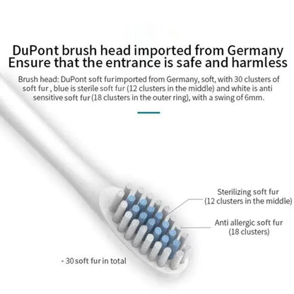 Electric Toothbrush Waterproof DuPont Brush Head USB Rechargeable High Frequency Cleaning