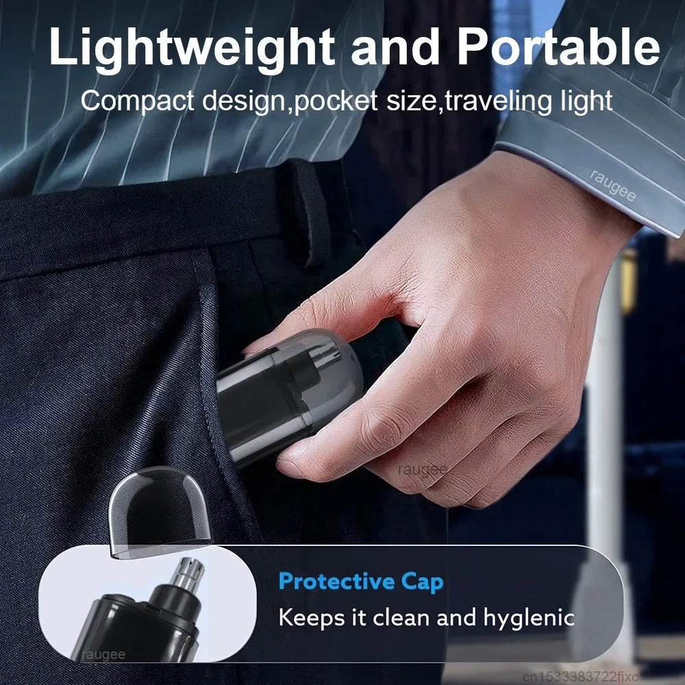 USB Rechargeable Nose Ear Hair Trimmer for Men Waterproof Painless Electric Personal Groomer Portable Hair Cutter