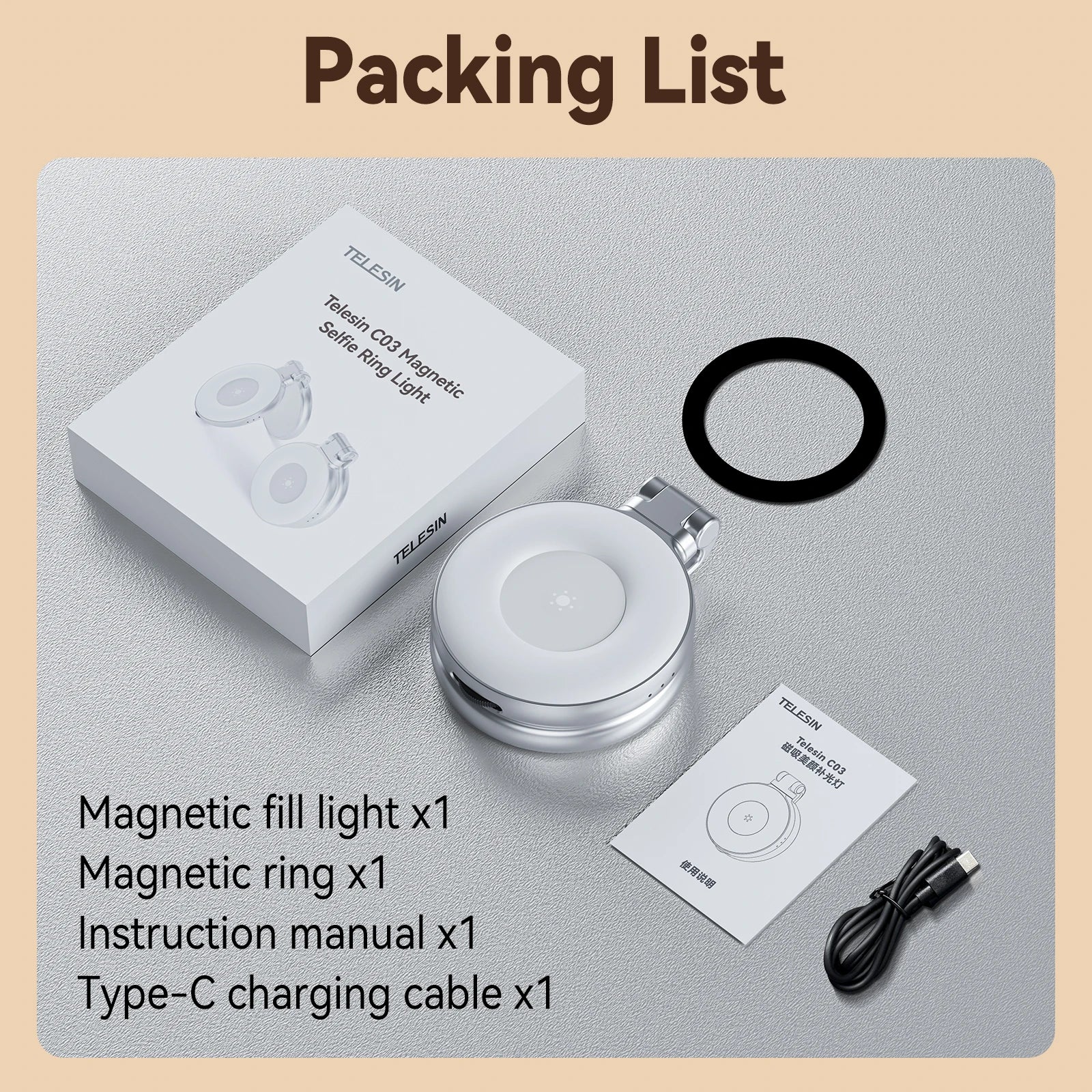 Magnetic Selfie Light for iPhone, Samsung, Xiaomi - Lonopy
