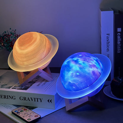 NNEDSZ Purle And Blue 3D Saturn Ring Bluetooth Speaker with Adjustable LED Lights, HiFi Bass, USB Charging, and Immersive Sound for Home and Desktop Use-2